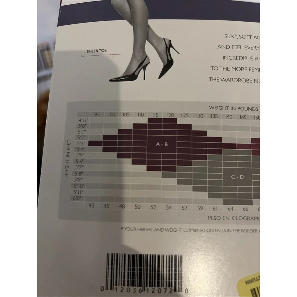 Hanes Silk Reflections Pantyhose Non Control Top Sheer Toe Little Color Size AB